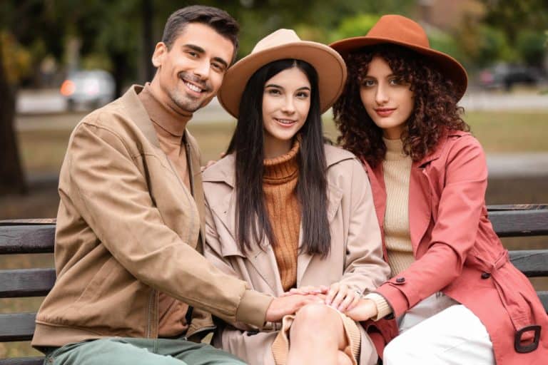 A biromantic woman with a man and woman