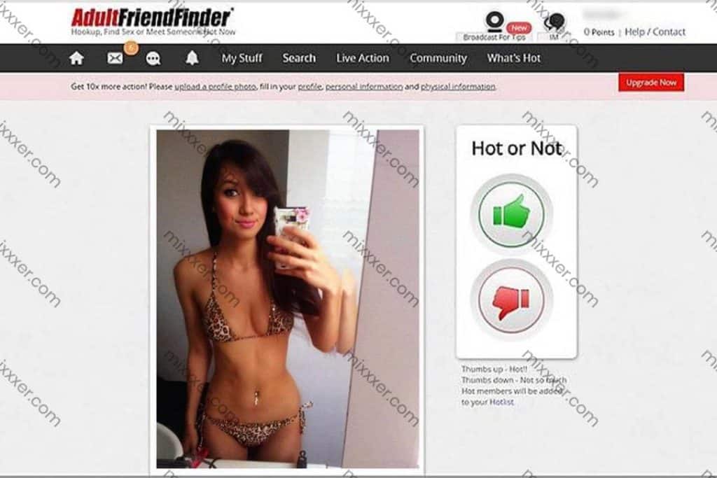 screenshot of adultfriendfinder hot or not game