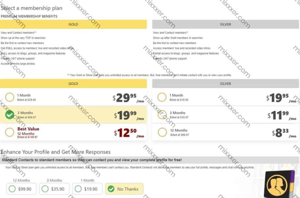 screenshot of alt.com pricing page